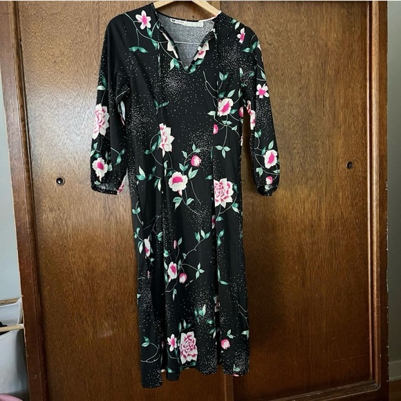 VINTAGE FLORAL NYLON DRESS | HANAE MORI - Picture 2 of 6
